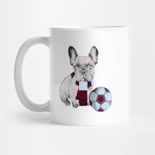 Football Supporting French Bulldog Mug